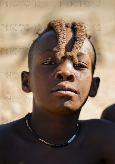 Portrait, Himba children, traditional Himba village, Kaokoveld, Kunene, Namibia