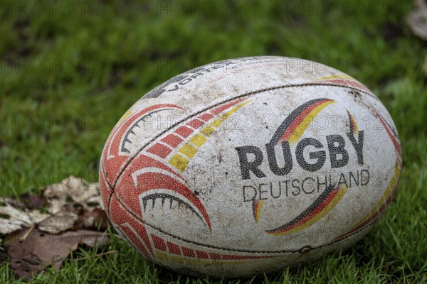 Close-up of the official rugby match ball, symbol of rugby in Germany