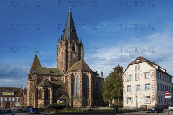 Gothic Church of St. Peter and Paul, Saints-Pierre-et-Paul, Wissembourg, Weissenburg, Alsace, Bas-Rhin Department, France