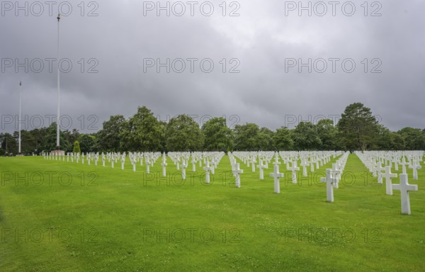 White crosses at the American Soldiers' Cemetery, Omaha Beach, Colleville-sur-Mer, Calvados Department, France