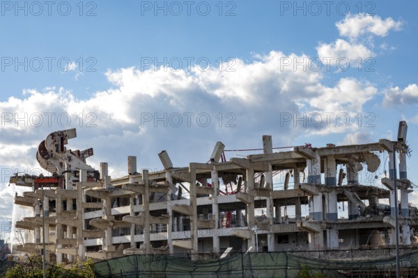 Washington, DC - Demolition of RFK Stadium. The stadium hosted baseball, football, soccer, and other events from 1961 to 2019. It will be replaced by a $3.7 billion stadium for the National Football League's Washington Commanders