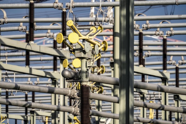 Substation at STEAG coal-fired power plant in Duisburg-Walsum, North Rhine-Westphalia, Germany