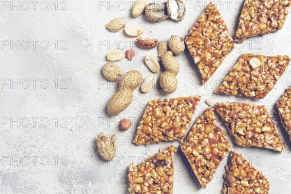 Kozinaki with peanuts, dessert, gozinaki, traditional Georgian cuisine, no people