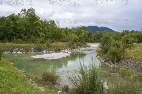 Landschaft an der Isar, Lenggries, Isarwinkel, Upper Bavaria, Bavaria, Germany