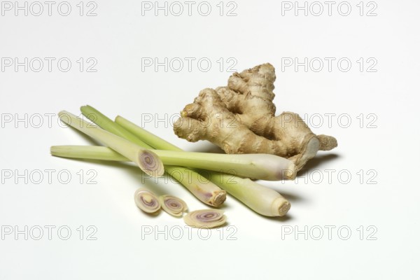 Ginger, ginger root and lemongrass