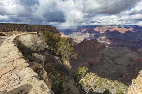 Light winter storm weather over The Grand Canyon in northern Arizona