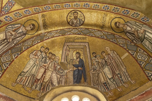 Mosaics in the Catholicon of the Hosios Luke Monastery, UNESCO World Heritage Site in Steiri, Greece