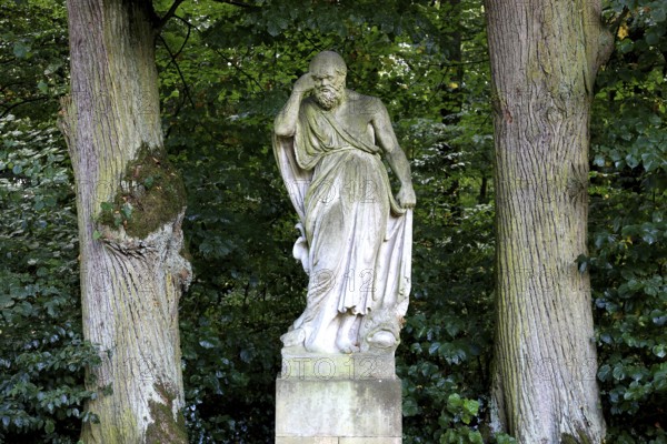 Statue of Socrates in the Hermitage in Bayreuth, Upper Franconia, Bavaria, Germany