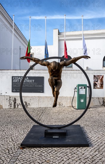 Bronze sculpture by artist R. Timoteo, Cidadele de Cascais artists' farm in the Forte de Nossa Senhora da Luz de Cascais, Portugal