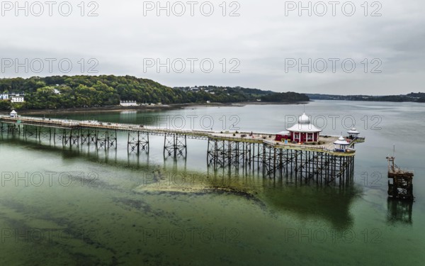 Garth Pier from a drone, Bangor, Wales, UK