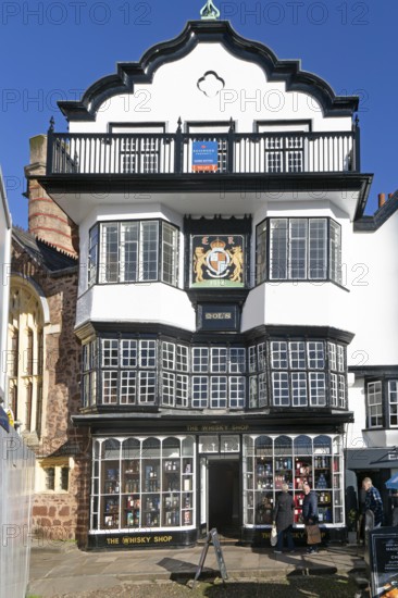 Mol's Coffee House, historic Grade I listed building, Cathedral Close, Exeter, Devon, England, UK c 1596
