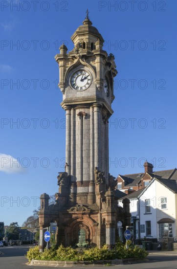 Miles Memorial Clock Tower, Queen Street, Exeter city centre, Devon, England, UK erected 1897