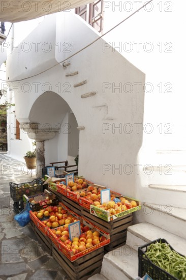 Alley in the old town of Naxos, Cyclades, Greece