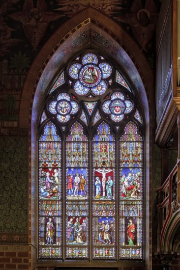Holy Blood chapel, Figurative stained-glass window, Bruges, Belgium