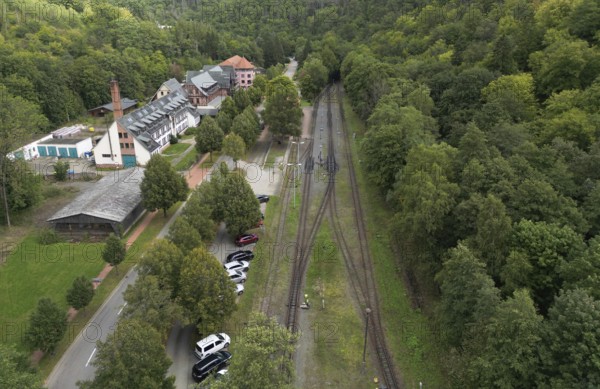 Selke Valley Railway Tracks at Alexisbad im Harz Station, Saxony-Anhalt, Germany