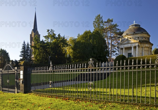 Mausoleum of Carstanjen and St. Evergislus Church in the Plittersdorf district, Bonn, North Rhine-Westphalia, Germany