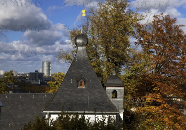 St. Michael's Chapel Tower with the Post Tower, Bonn, North Rhine-Westphalia, Germany