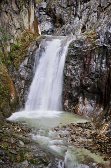 Waterfall in the Durnand Gorge, Les Valettes, Canton of Valais, Switzerland