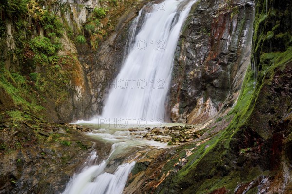 Waterfall in the Durnand Gorge, Les Valettes, Canton of Valais, Switzerland