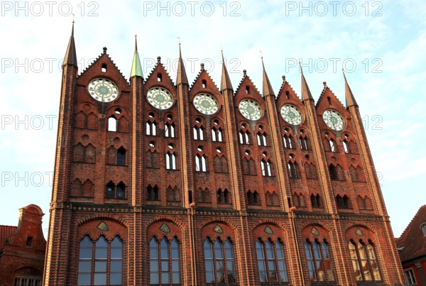 Town hall in the urban area of Altstadt, Stralsund, Hanseatic City of Stralsund, Vorpommern-Rügen district, Mecklenburg-Western Pomerania, Germany