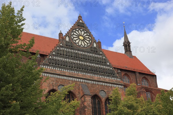 St. Nicholas Church, important building of North German brick Gothic and part of the UNESCO World Heritage Site, Wismar, Northwest Mecklenburg district, Mecklenburg-Western Pomerania, Germany