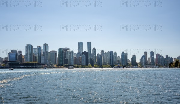 Skyline, city view with skyscrapers, Vancouver, British Columbia, Canada