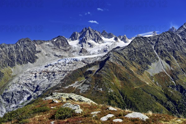 Glacier du Tour behind Aiguilles du Tour, Chamonix-Mont-Blanc, Haute-Savoie, France