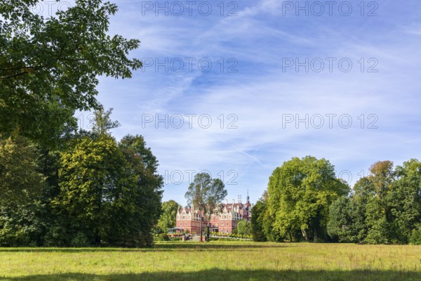 New Muskau Castle, Muskauer Park, UNESCO World Heritage Site, Bad Muskau, Upper Lusatia, Saxony, Germany