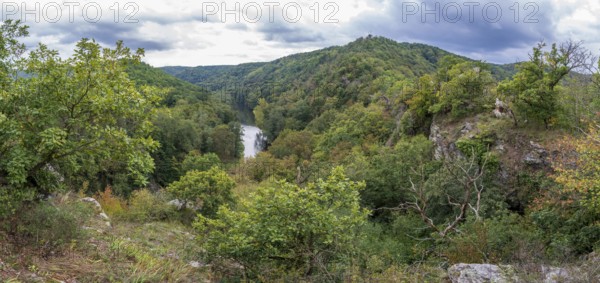 Autumn landscape, river loop, river Thaya, National Park Thayatal, Lower Austria, Austria