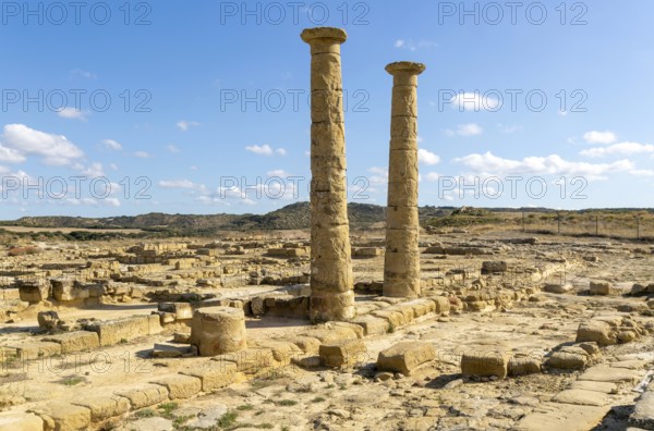 Yacimiento romano de los Bañales, Roman archaeological site of Los Banales, near Layana, Zaragoza province, Aragon, Spain