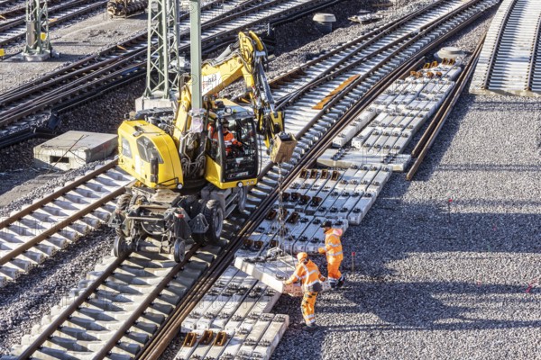 New Untertürkheim parking station. As part of Stuttgart 21, train traffic is being reorganized. Among other things, 33 sidings are being built. Stuttgart, Baden-Württemberg, Germany