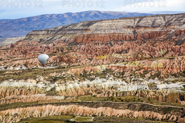 Balloon ride over fantastic tuff rock formations, Cappadocia, Turkey