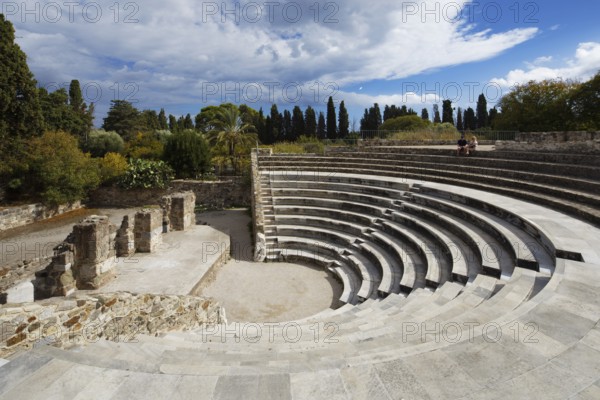 Odeon of Kos, small theatre, reconstruction, originally built probably in the 2nd century AD, designed for 750 visitors, city of Kos, island of Kos, Dodecanese islands, Greece