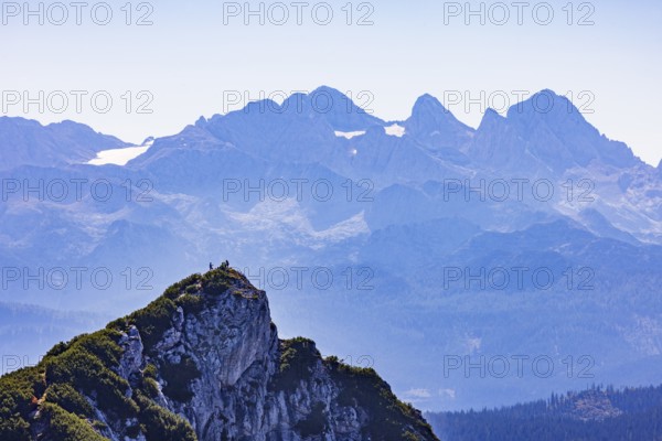 View from Rettenkogel to Bergwerkskogel and Dachstein, Postalm, Osterhorn Group, Salzkammergut, Province of Salzburg, Austria