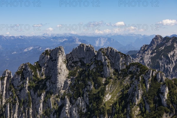 Rock formation on Scharfen, Postalm, Osterhorn Group, Salzkammergut, Province of Salzburg, Austria