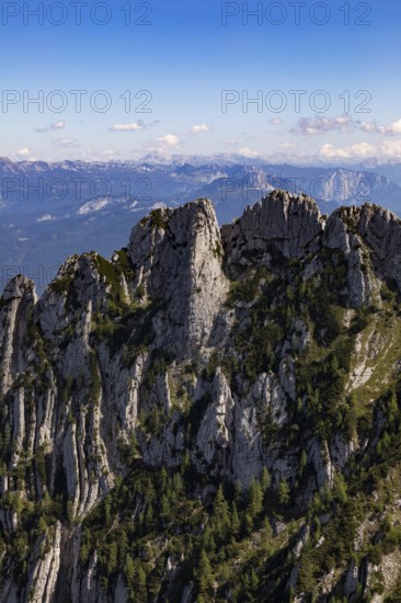 Rock formation on Scharfen, Postalm, Osterhorn Group, Salzkammergut, Province of Salzburg, Austria