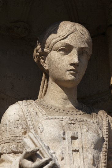Sculpture at City Hall on Grand Place, Brussels, Belgium