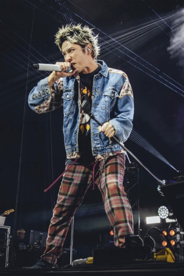 Singer Takahiro Moriuchi from One Ok Rock live on Detox European Tour 2025 in Berlin's Max-Schmeling-Halle on 24.10.2025