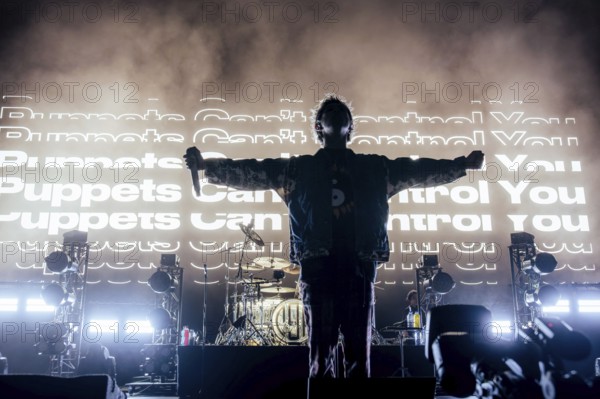 Singer Takahiro Moriuchi from One Ok Rock live on Detox European Tour 2025 in Berlin's Max-Schmeling-Halle on 24.10.2025
