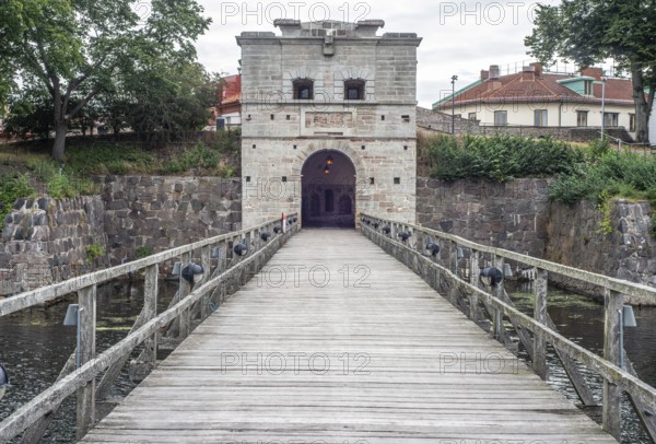 Västerport, the main gate in the old medieval defensive wall around the old city in Kalmar, Småland, Sweden Scandinavia