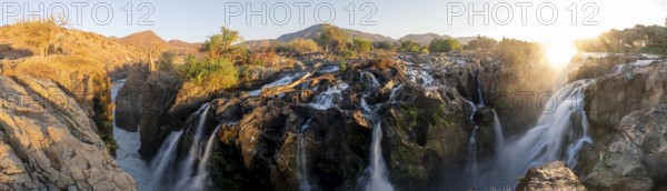 Epupa Falls, sunset at Epupa Waterfalls, Kaokoveld, Namibia
