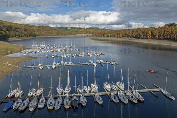 Yachthafen, Sondern, Olpe, Biggesee, Sauerland, North Rhine-Westphalia, Germany