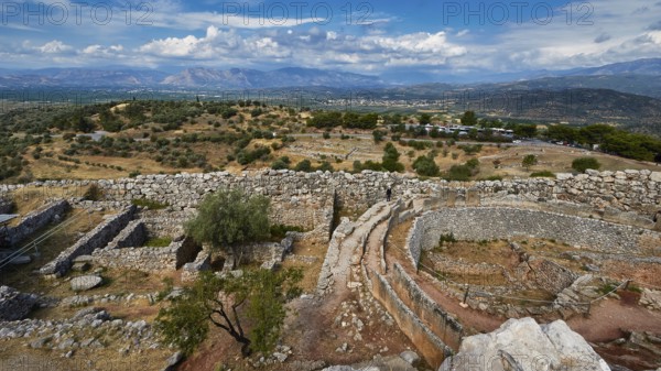 Tomb A, archaeological site, UNESCO World Heritage Site, Mycenae, Mycenae, important city in pre-classical times, Peloponnese, peninsula, Greece