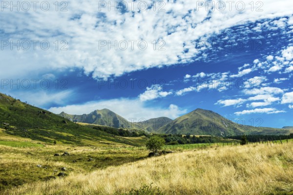 Valley of salt fountains in Puy de Dôme. Massif of Sancy, Auvergne Volcanoes Natural Regional Park. Auvergne-Rhone-Alpes. France