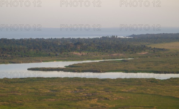 Landscape, Lake Victoria and Mabamba Swamp, Lake Victoria, Uganda