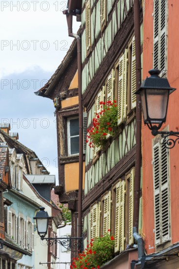Historic half-timbered houses in the old town centre of Colmar, France