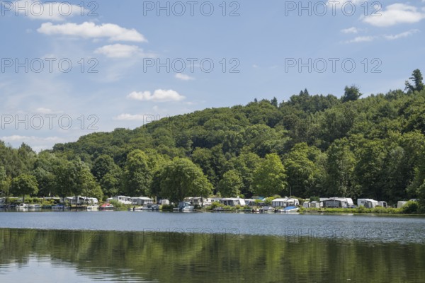 Campsite on the Ruhr, Kettwig, Essen, Rur region, North Rhine-Westphalia, Germany