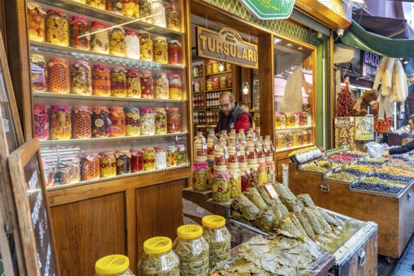 Stall with fruit and vegetables at the market in Karaköy, Istanbul, Turkey