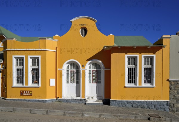 Colonial house facade in the Bergstraße, Lüderitz, Karas region, Namibia