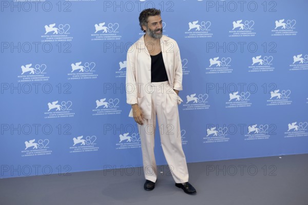 Venice, Italy - 3 September 2025: Oscar Isaac during the Photo Call of - In the Hand of Dante - during the 82nd Venice International Film Festival